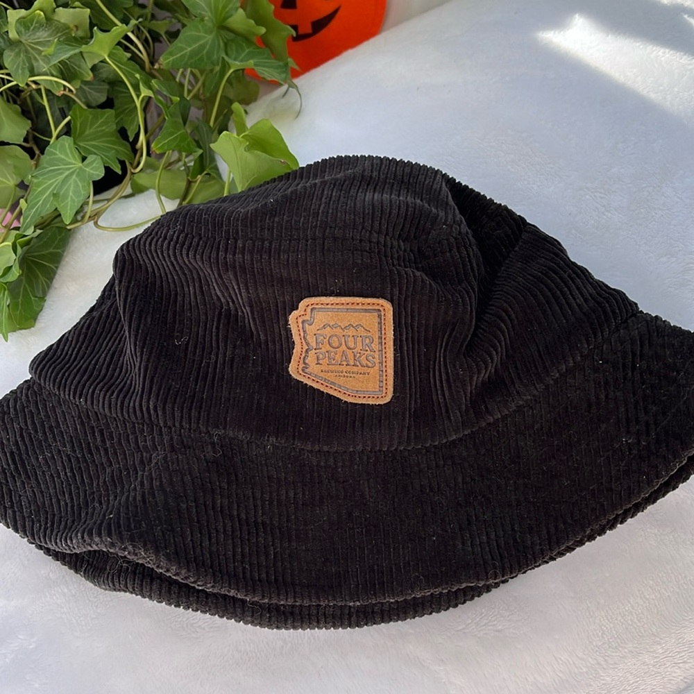 Black Four Peaks Corduroy Bucket Hat